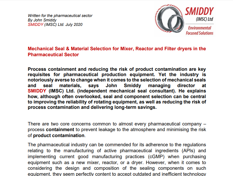 Publication Mixer Seal Selection